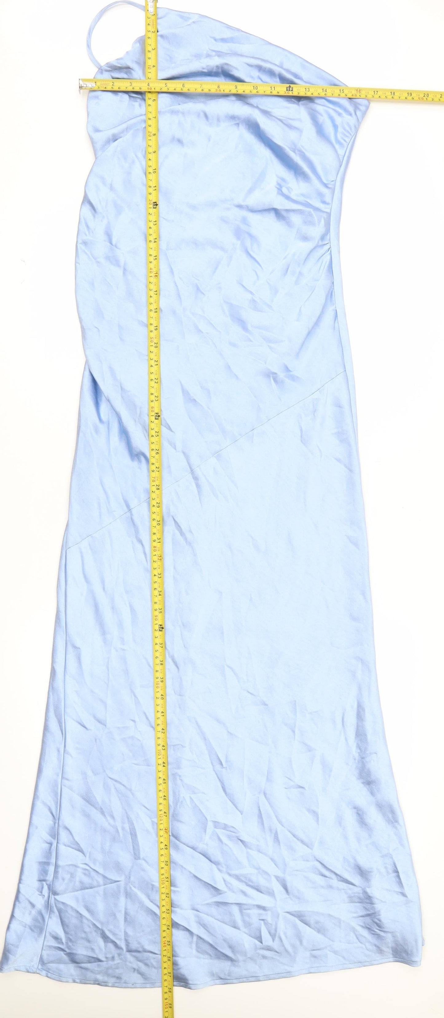 Boohoo Women’s Blue Satin Cowl Neck Long Slip Dress Size 10