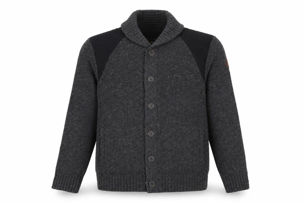 Timberland Men Grey Lambswool Knit Cardigan XL Slim Fit