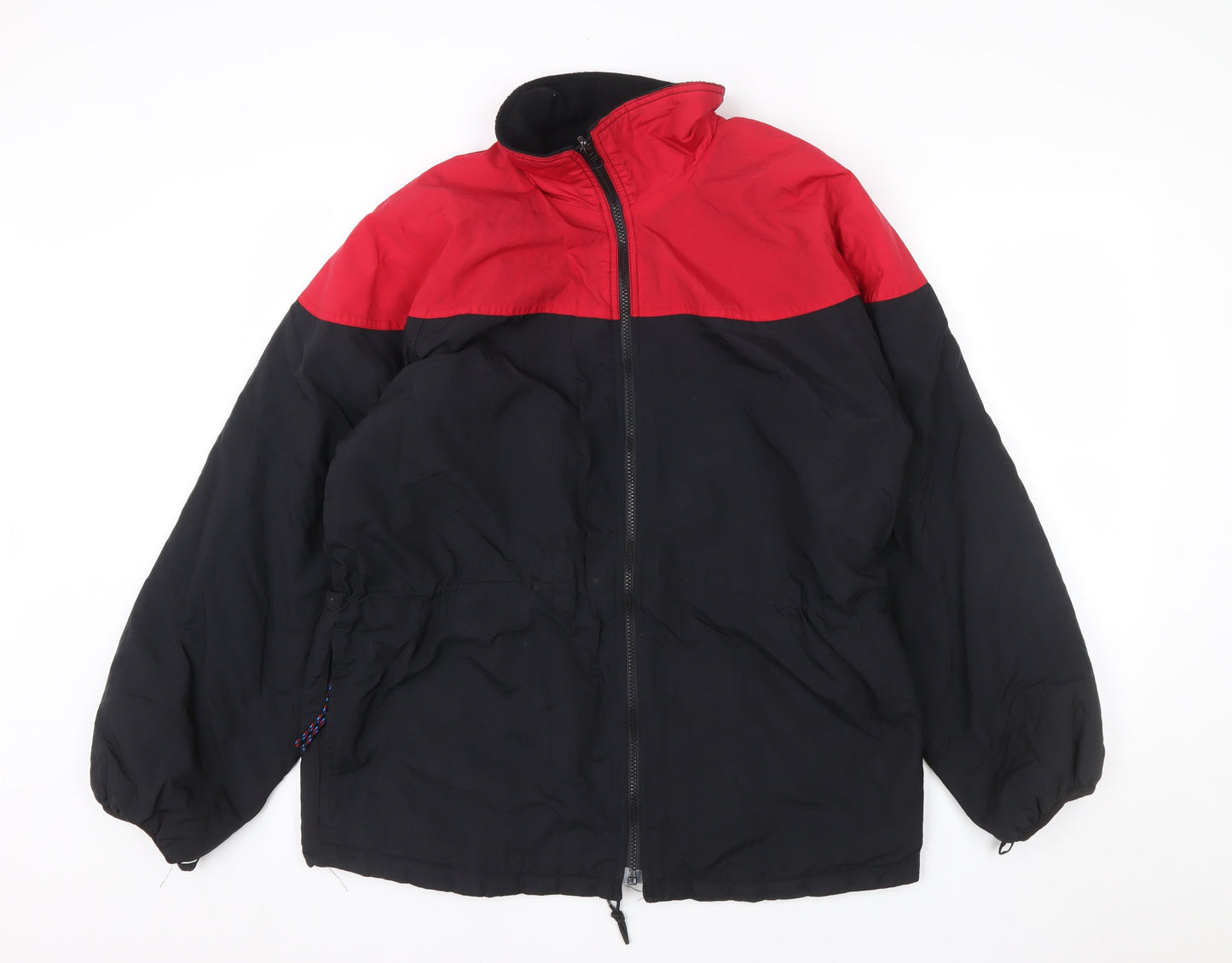 PSC Tech Wear Men's Black Red Windbreaker Jacket Medium Nylon