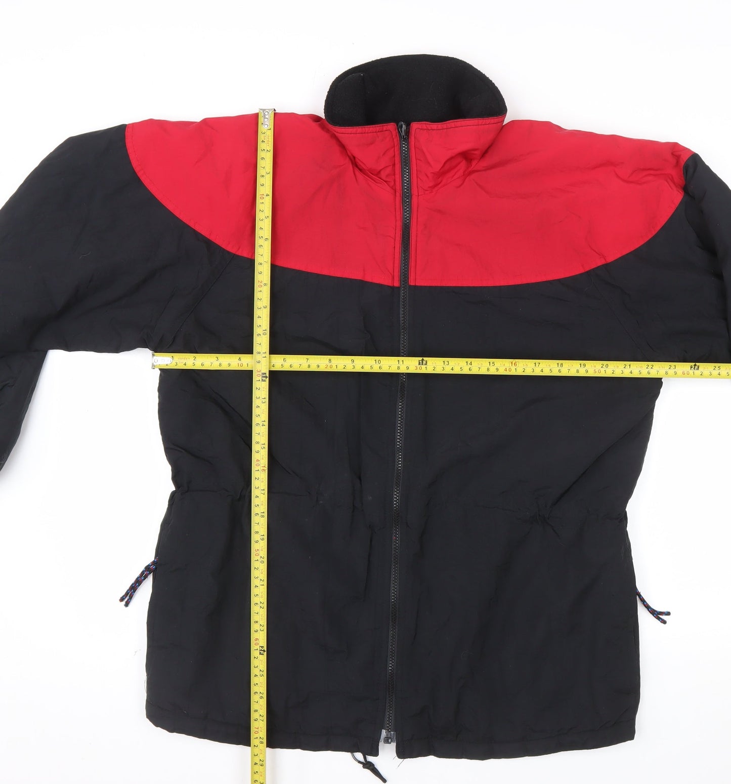 PSC Tech Wear Men's Black Red Windbreaker Jacket Medium Nylon