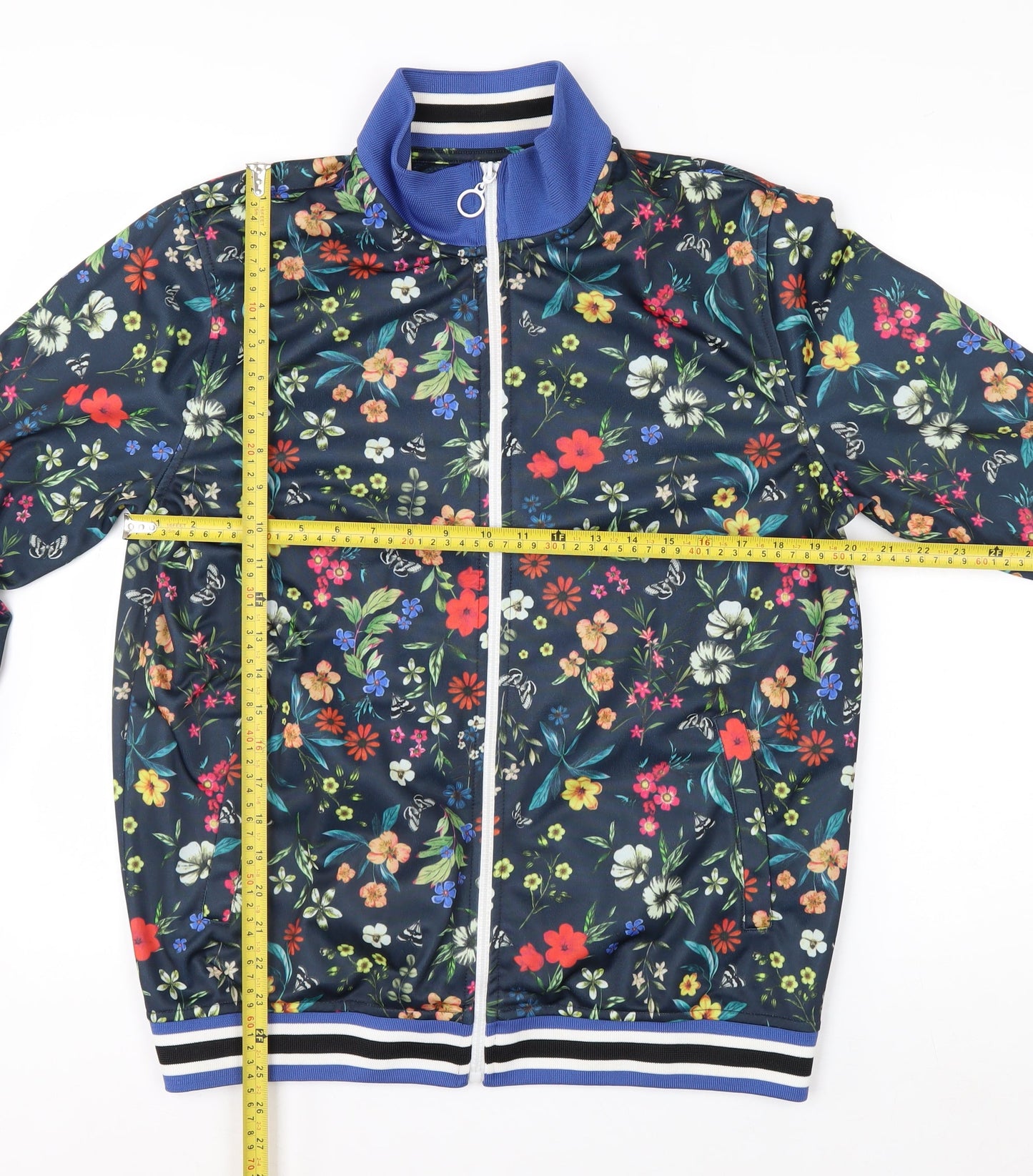 Zara Man Multicoloured Floral Bomber Jacket Men's L 42in Polyester