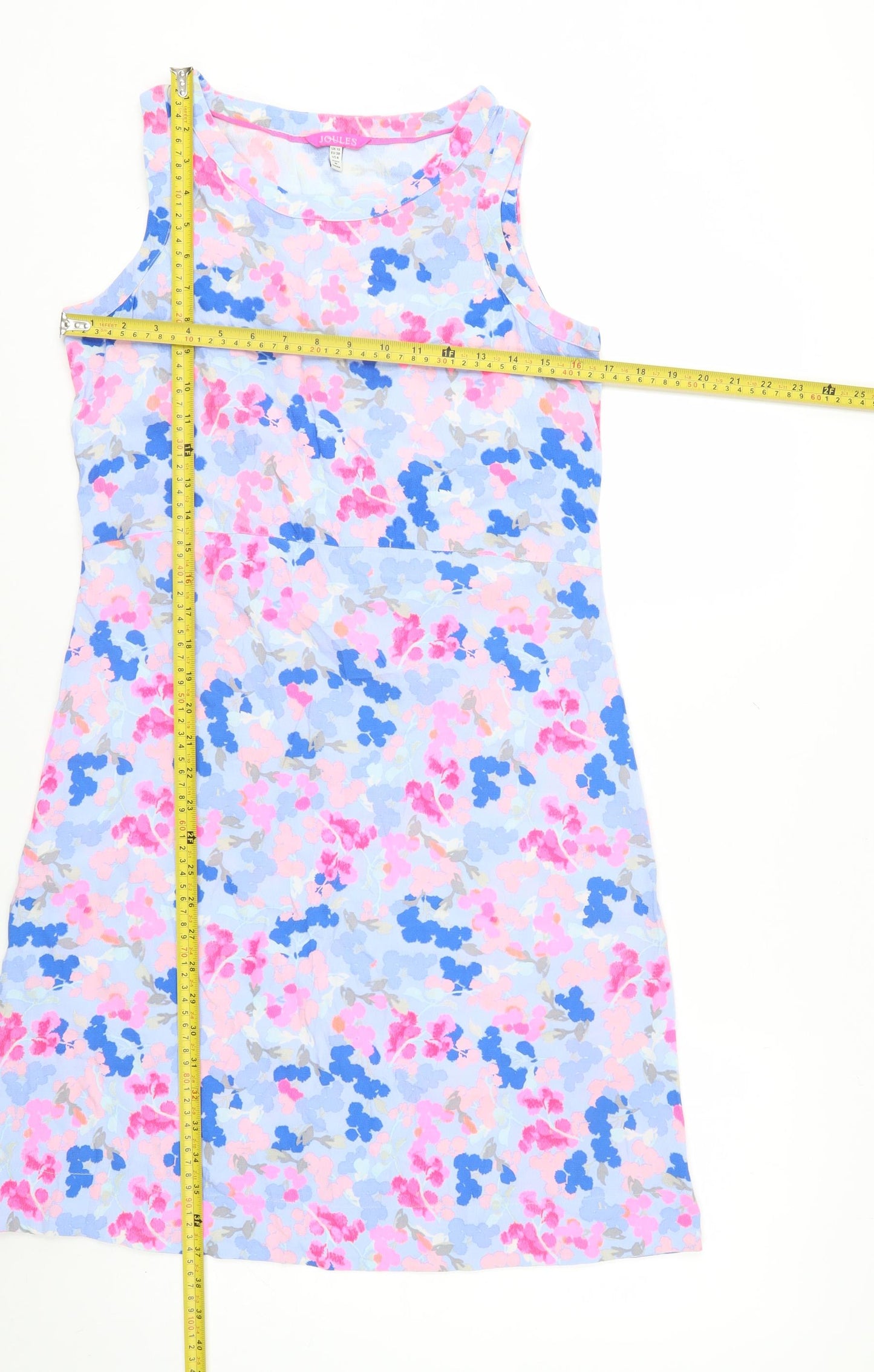 Joules Womens Multicoloured Floral Shift Dress Size 10 Sleeveless Summer