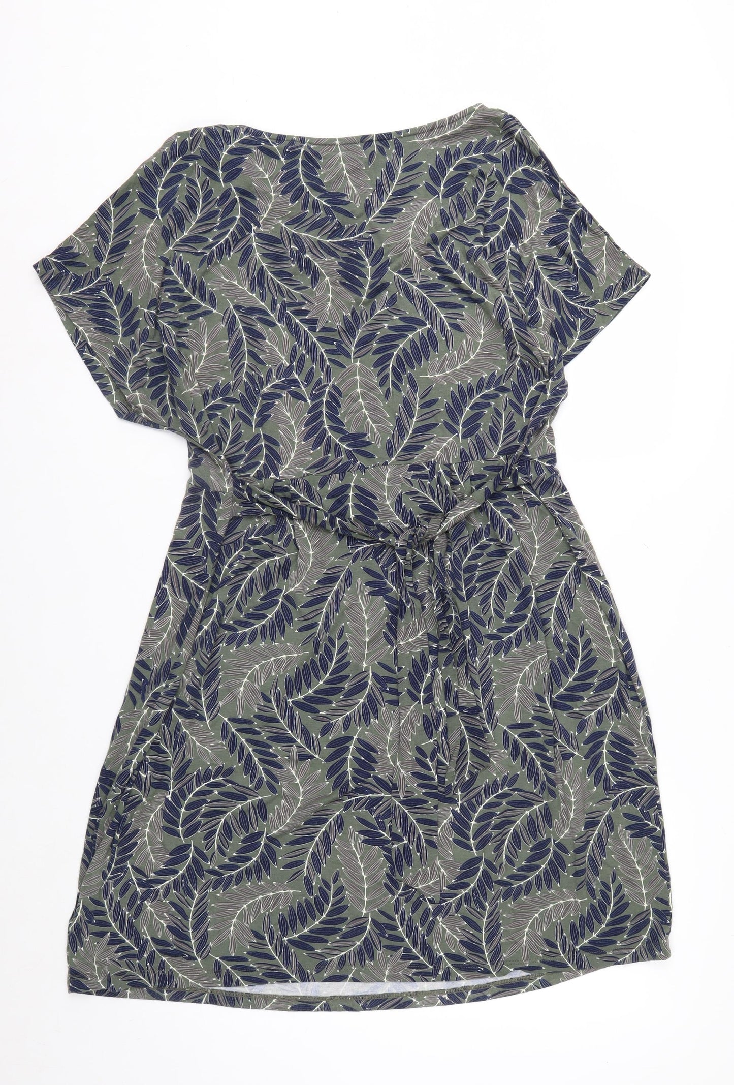 Maine New England Women’s Green Floral Jersey Shift Dress Size 20