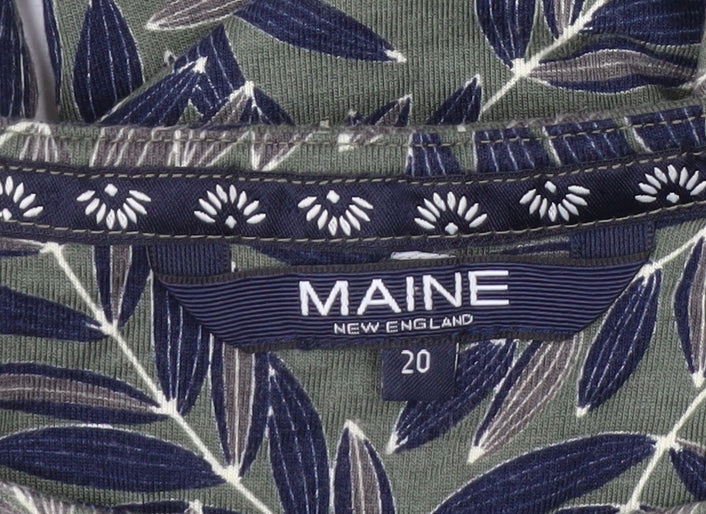 Maine New England Women’s Green Floral Jersey Shift Dress Size 20