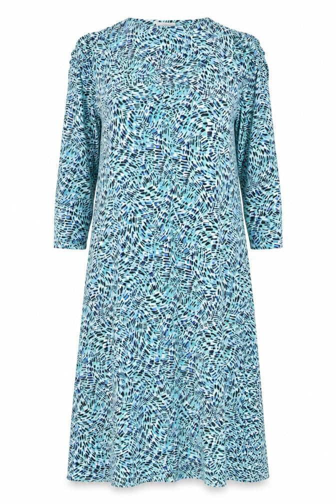 Monsoon Women’s Blue Geometric Off Shoulder Midi Dress XL