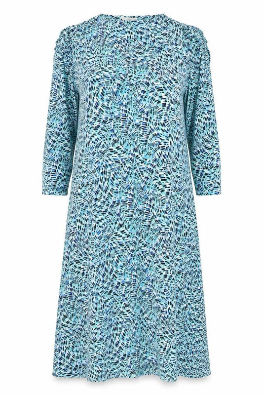 Monsoon Women’s Blue Geometric Off Shoulder Midi Dress XL