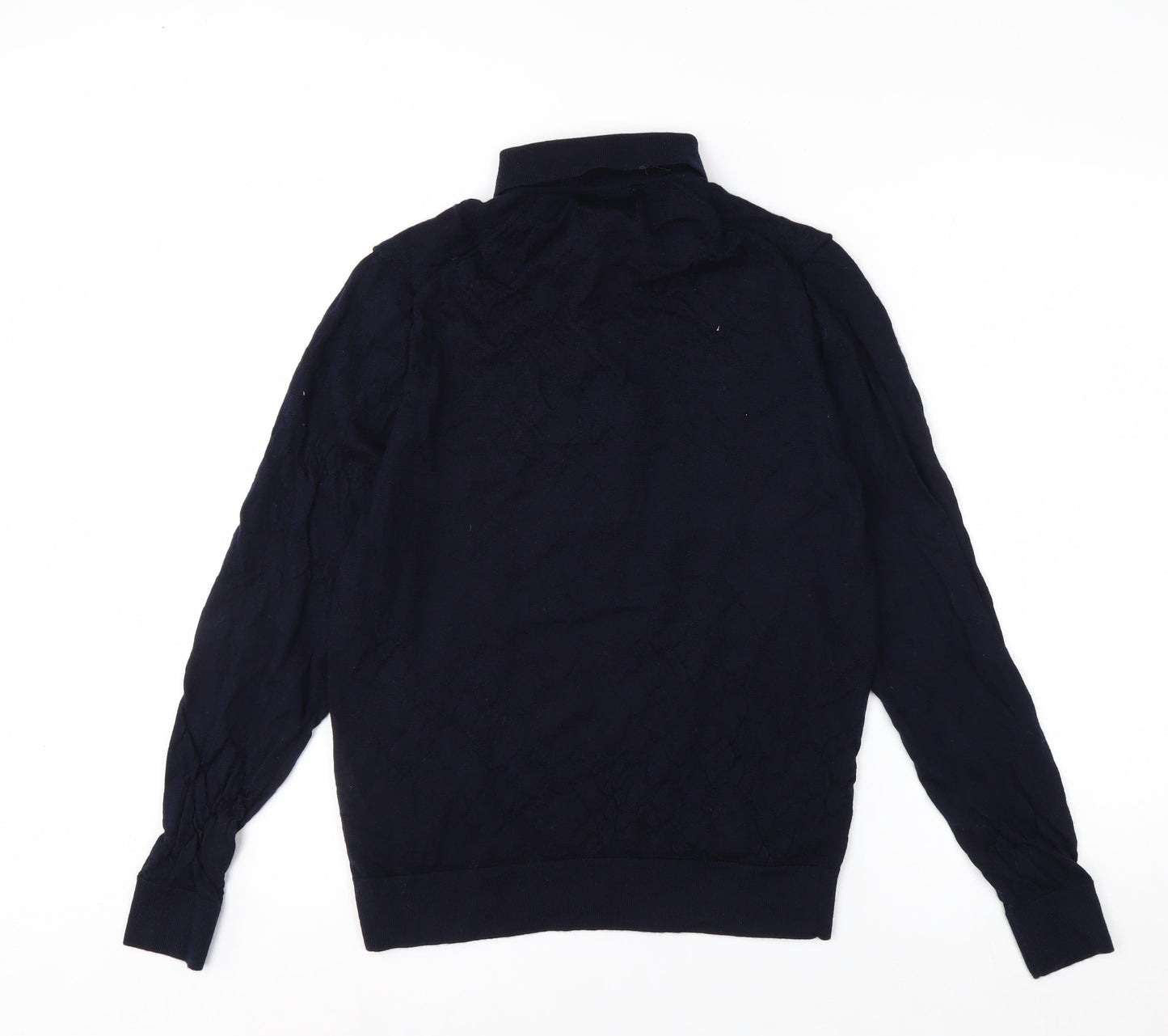 Marks and Spencer Men’s Blue Merino Wool Collared Henley Jumper M