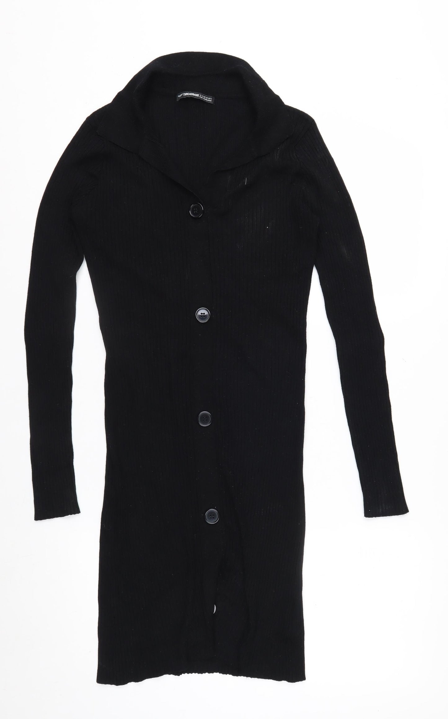 Threadbare Womens Black Long Sleeve Button Cardigan Size 8