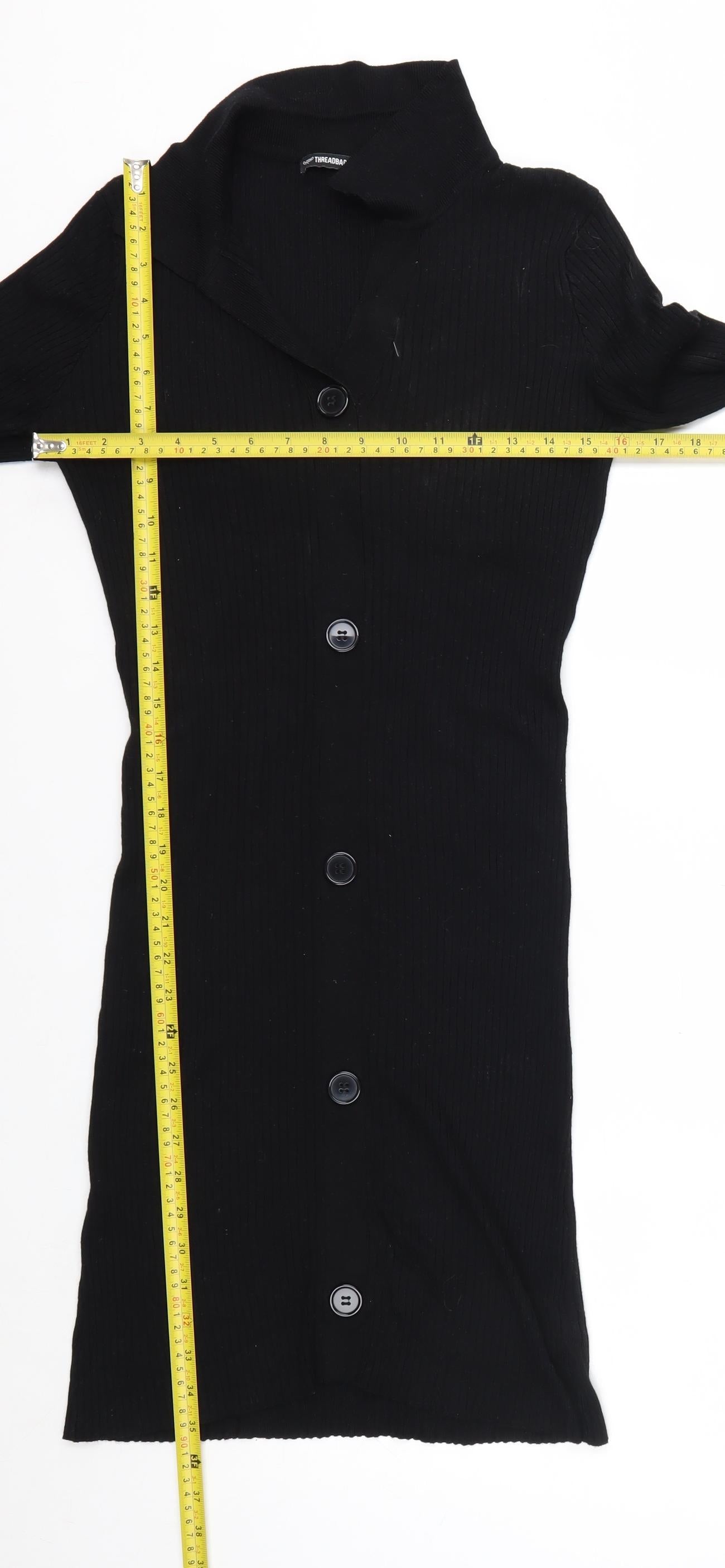 Threadbare Womens Black Long Sleeve Button Cardigan Size 8