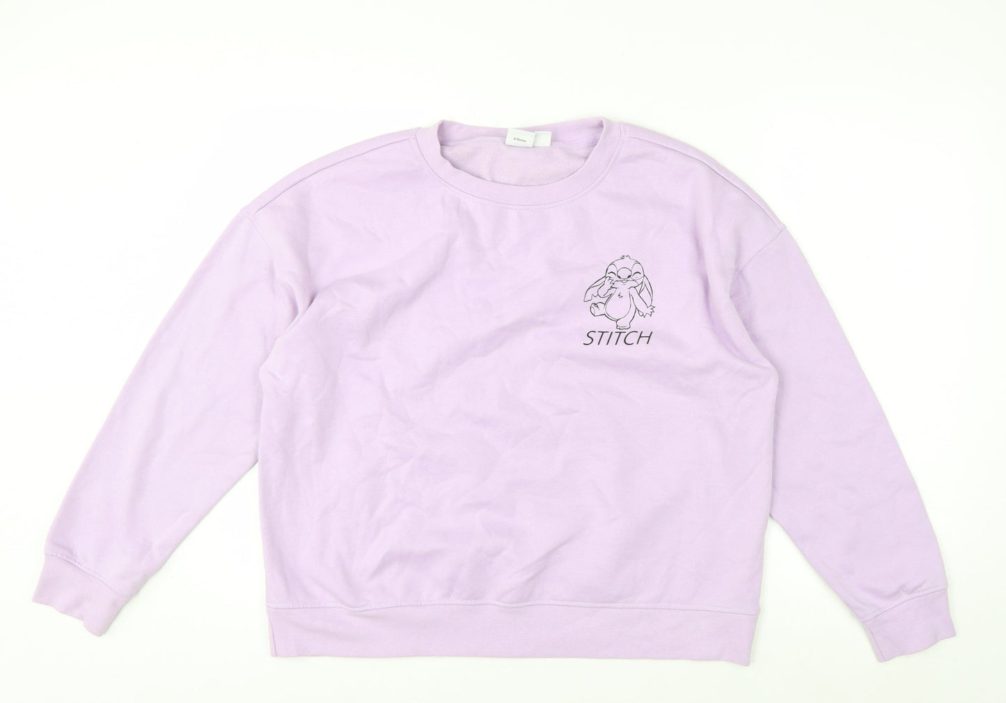 Disney Stitch Lilac Women's Sweatshirt UK 12/14 Medium Cotton Blend