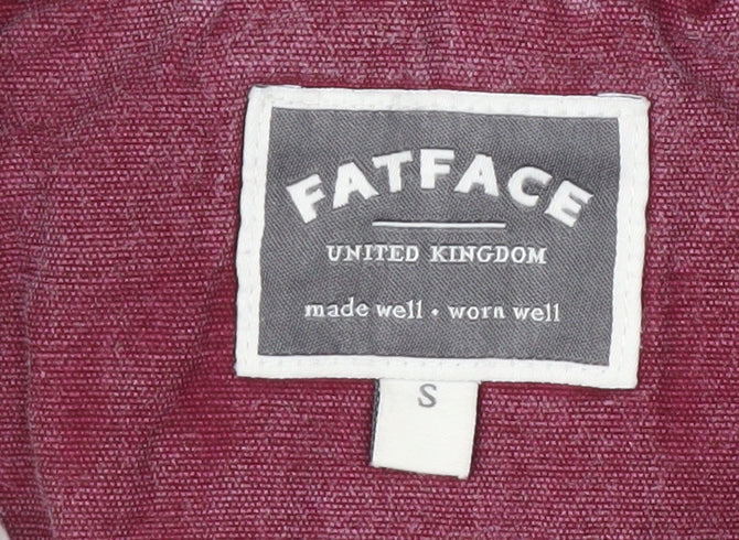 FatFace Men's Red 1/4 Zip Pullover Sweatshirt S Cotton Casual