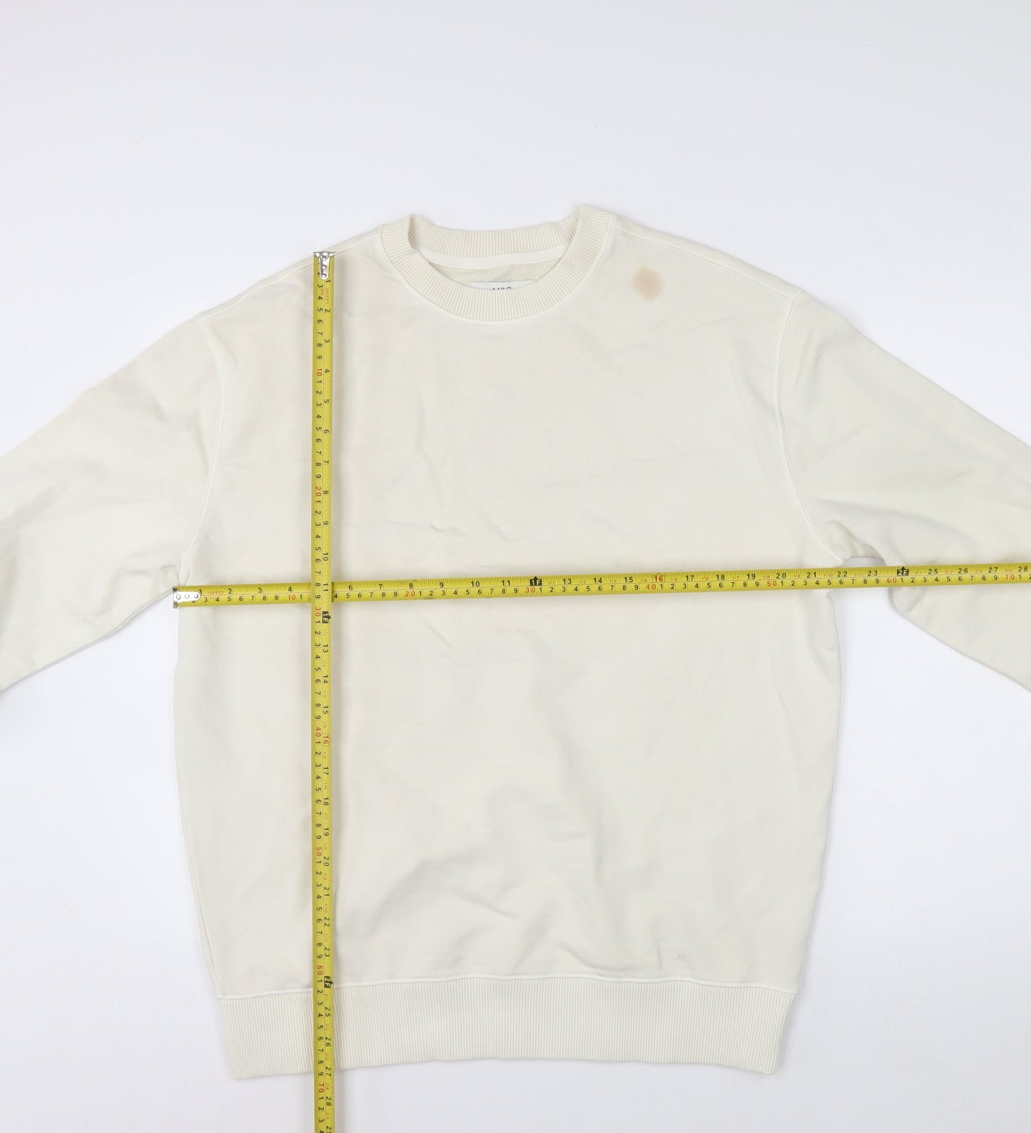 Marks and Spencer Men's Ivory Relaxed Fit Sweatshirt M