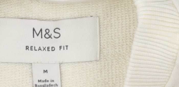 Marks and Spencer Men's Ivory Relaxed Fit Sweatshirt M