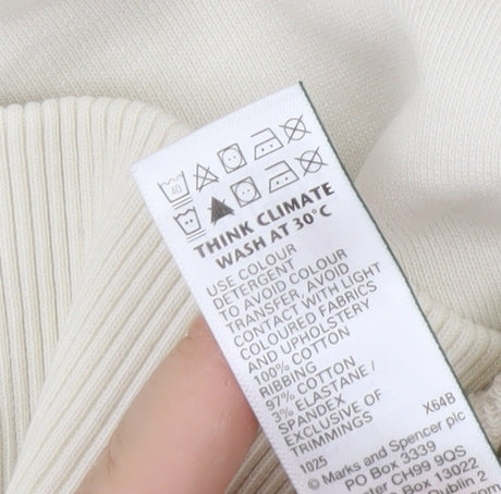 Marks and Spencer Men's Ivory Relaxed Fit Sweatshirt M