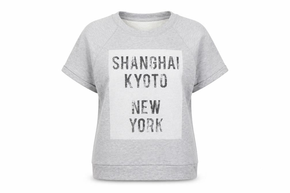 H&M Womens Grey Short Sleeve Pullover Sweatshirt Size 12 Graphic Print