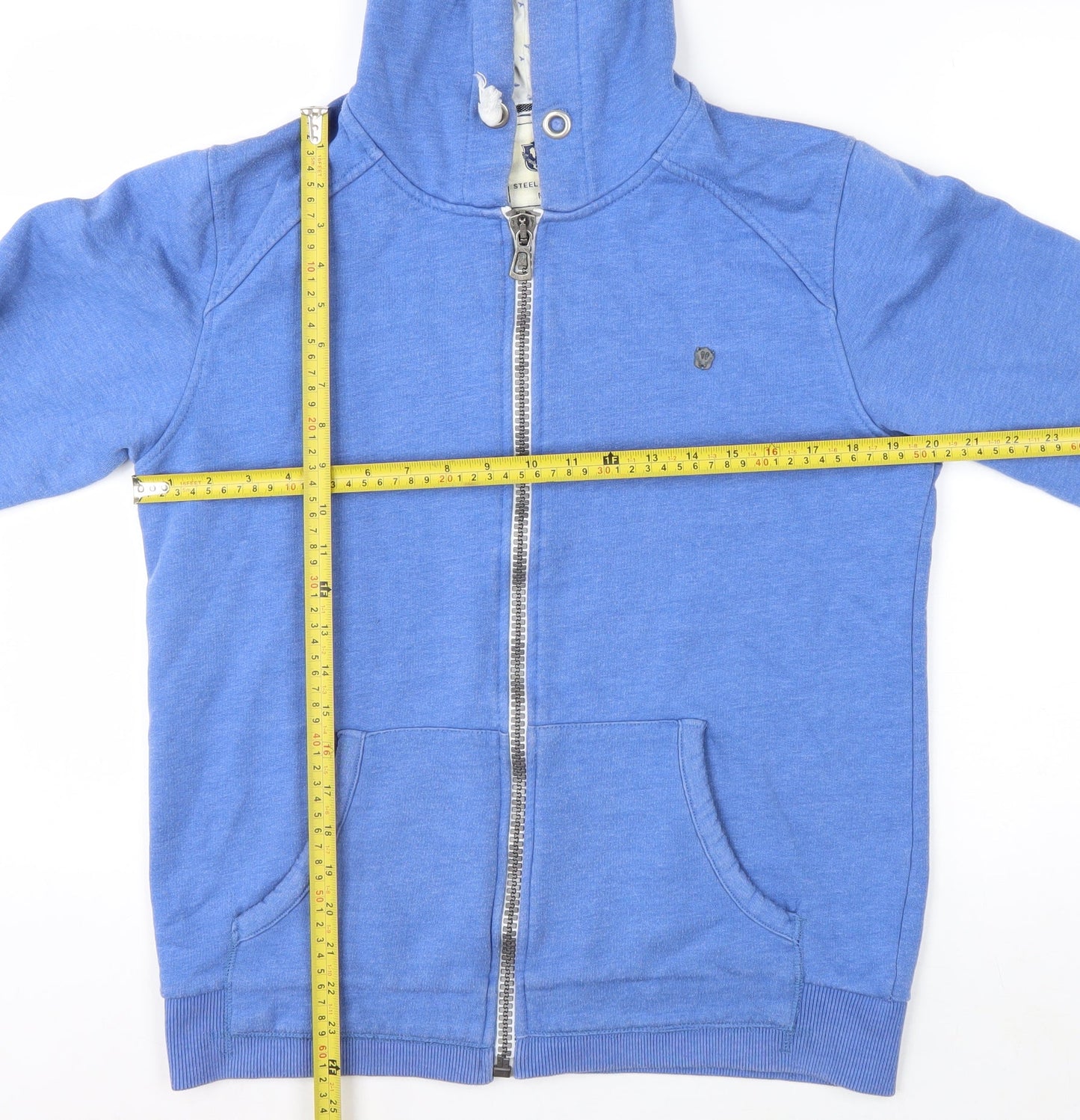 Steel & Jelly Men's Blue Full Zip Hoodie M Cotton Blend
