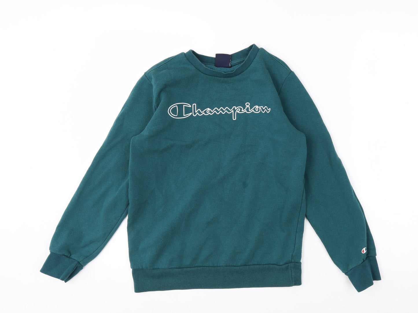 Champion Boys Green Pullover Sweatshirt 11-12 Years Crew Neck Fleece