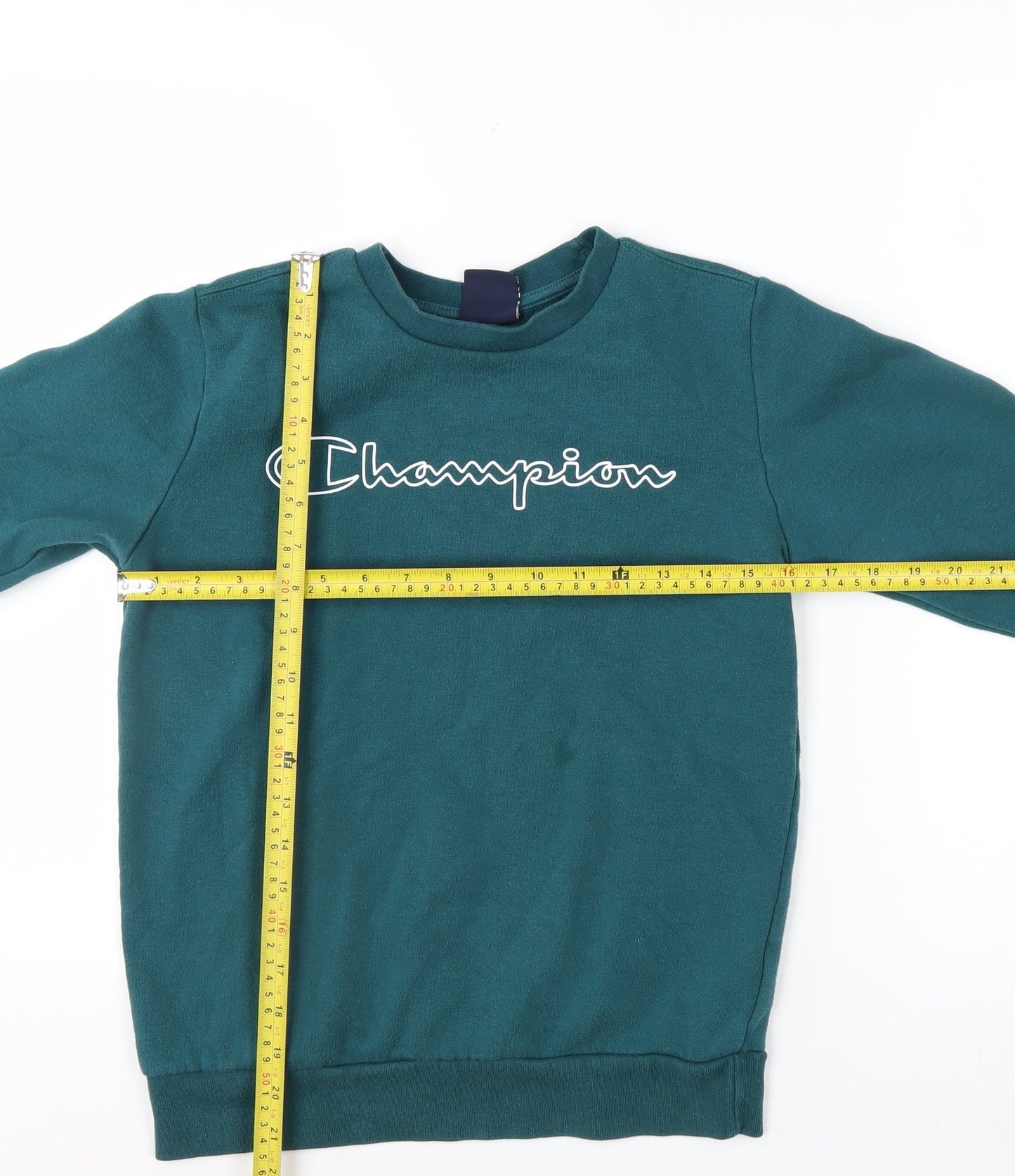 Champion Boys Green Pullover Sweatshirt 11-12 Years Crew Neck Fleece