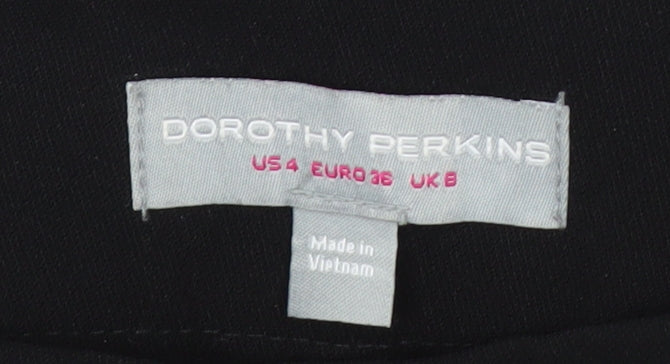 Dorothy Perkins Womens Black Size 8 Polyester Tapered Trousers