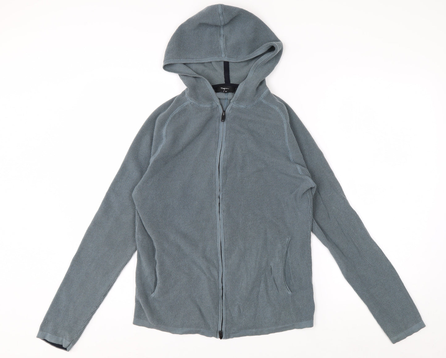 Theory Mens Grey Cotton Full Zip Hooded Jumper M