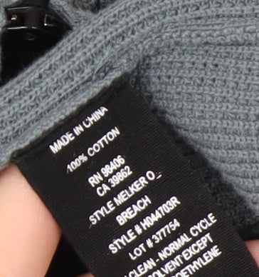 Theory Mens Grey Cotton Full Zip Hooded Jumper M