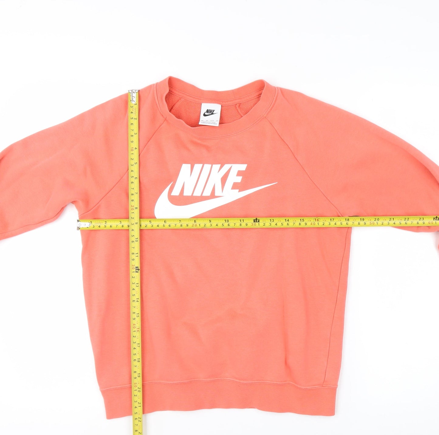 Nike Womens Coral Crew Neck Pullover Sweatshirt XS Cotton Blend