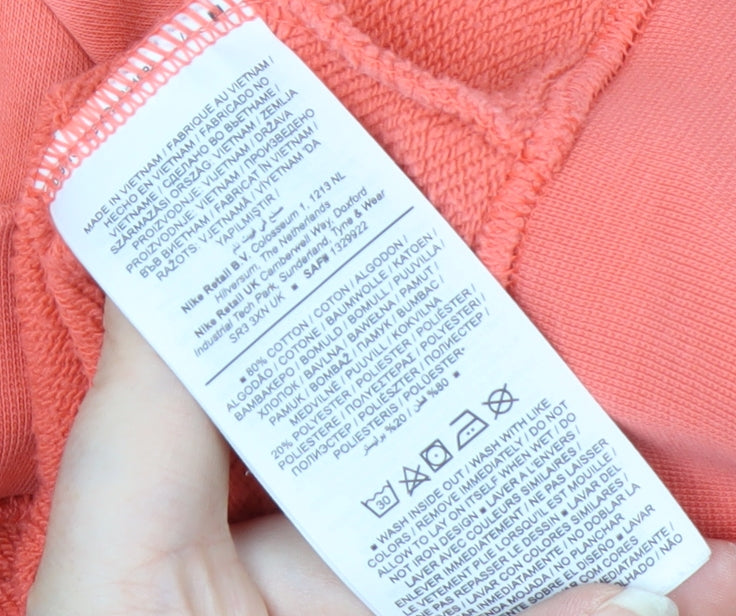 Nike Womens Coral Crew Neck Pullover Sweatshirt XS Cotton Blend