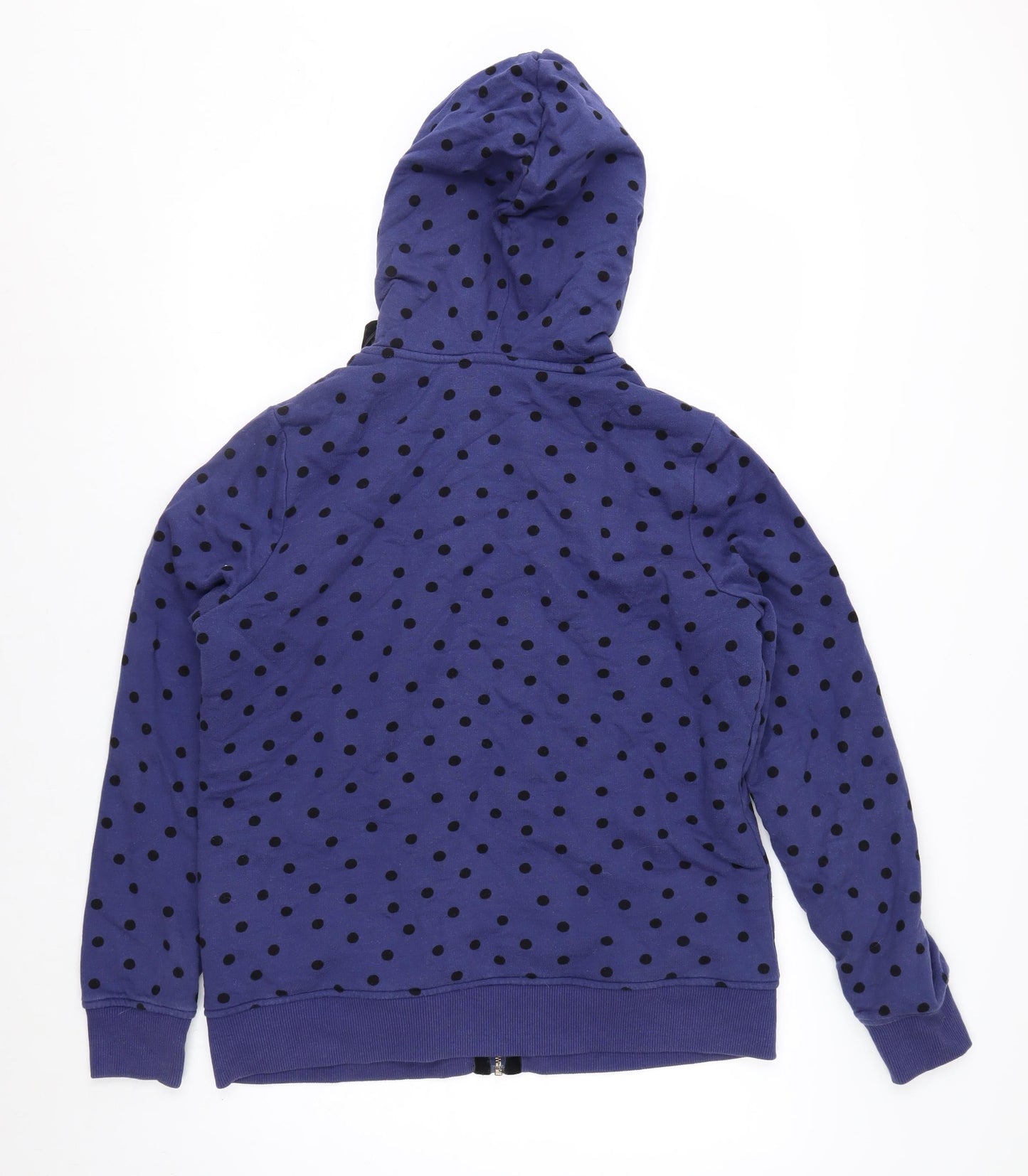 Boden Womens Blue Polka Dot Full Zip Hoodie Size M Lined Casual