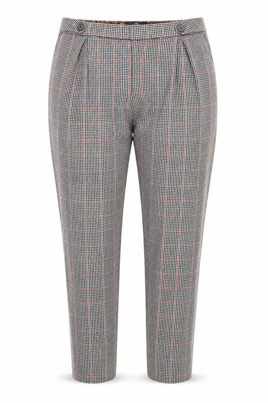 Next Womens Multicoloured Slim Fit Check Trousers Size 12L