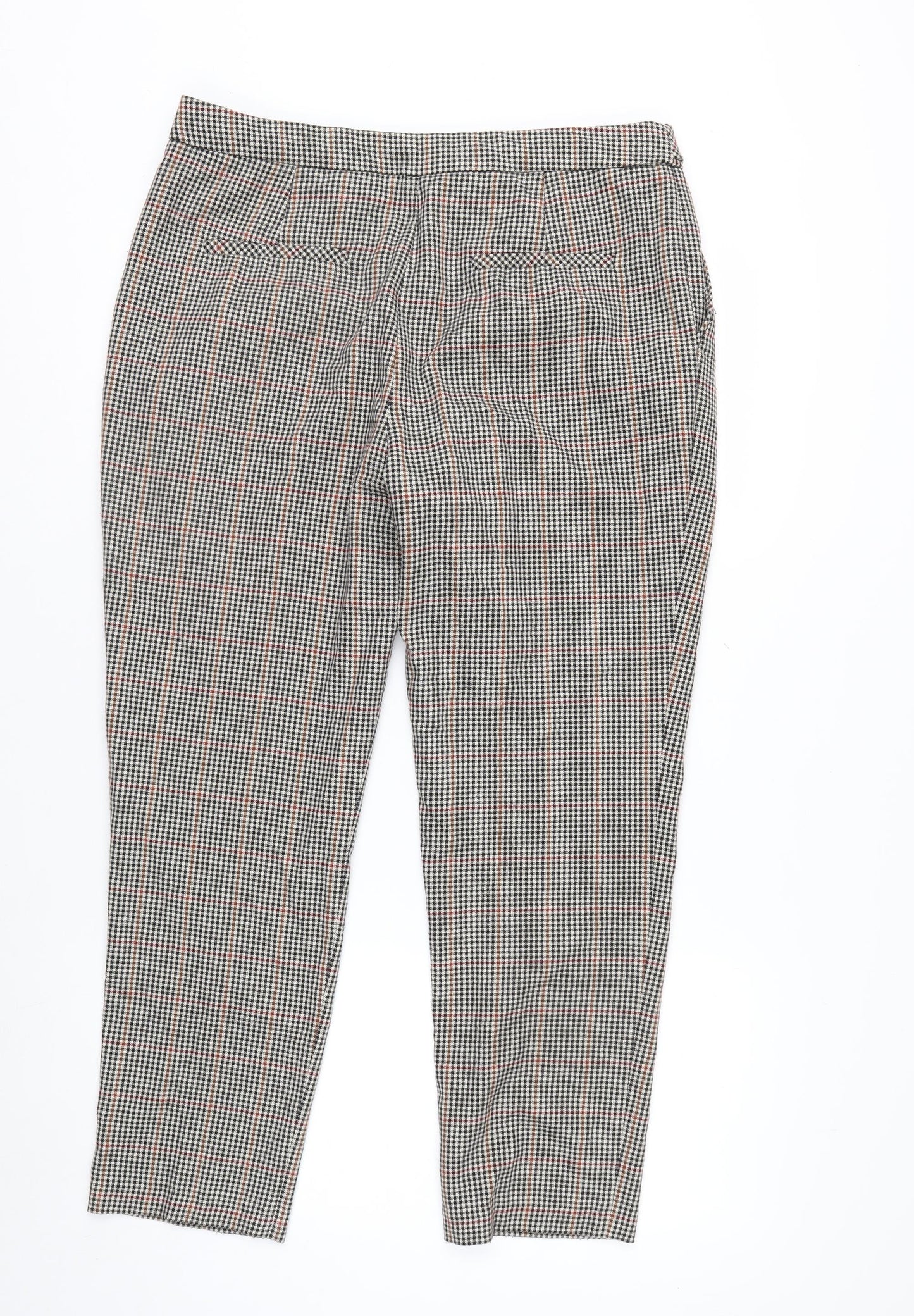 Next Womens Multicoloured Slim Fit Check Trousers Size 12L