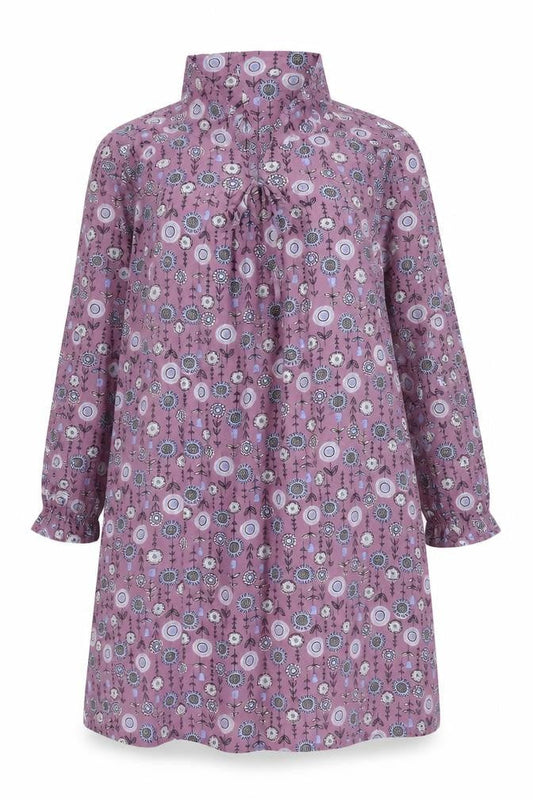 Alice Collins Women Purple Floral Viscose A-Line Knee Dress Size 16
