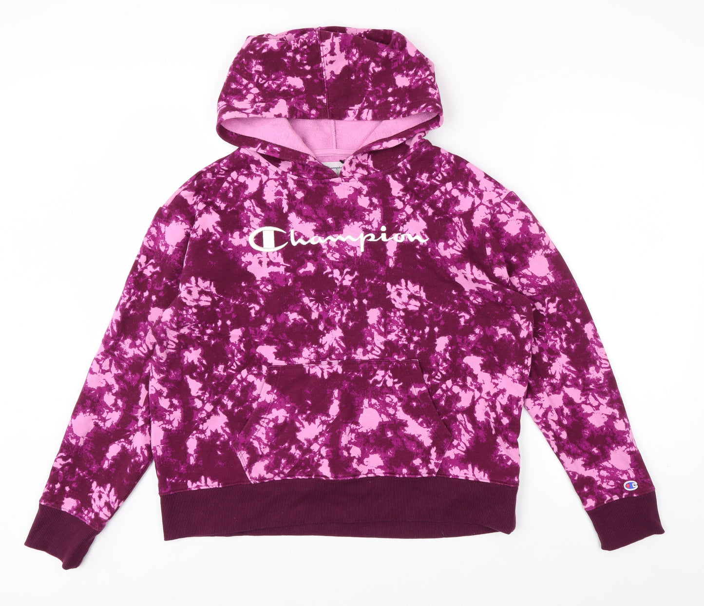 Champion Womens Purple Tie Dye Pullover Hoodie Medium