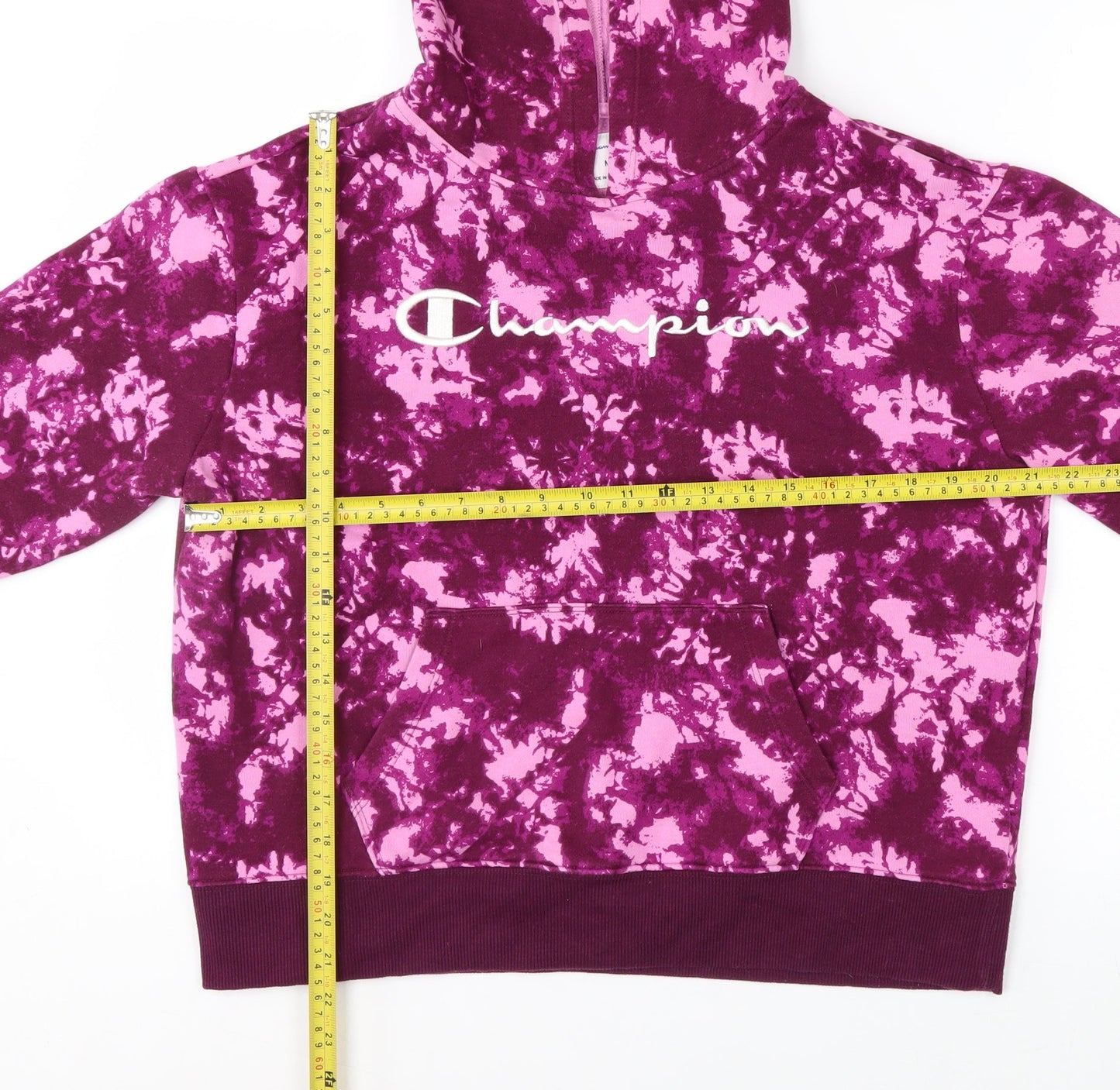 Champion Womens Purple Tie Dye Pullover Hoodie Medium