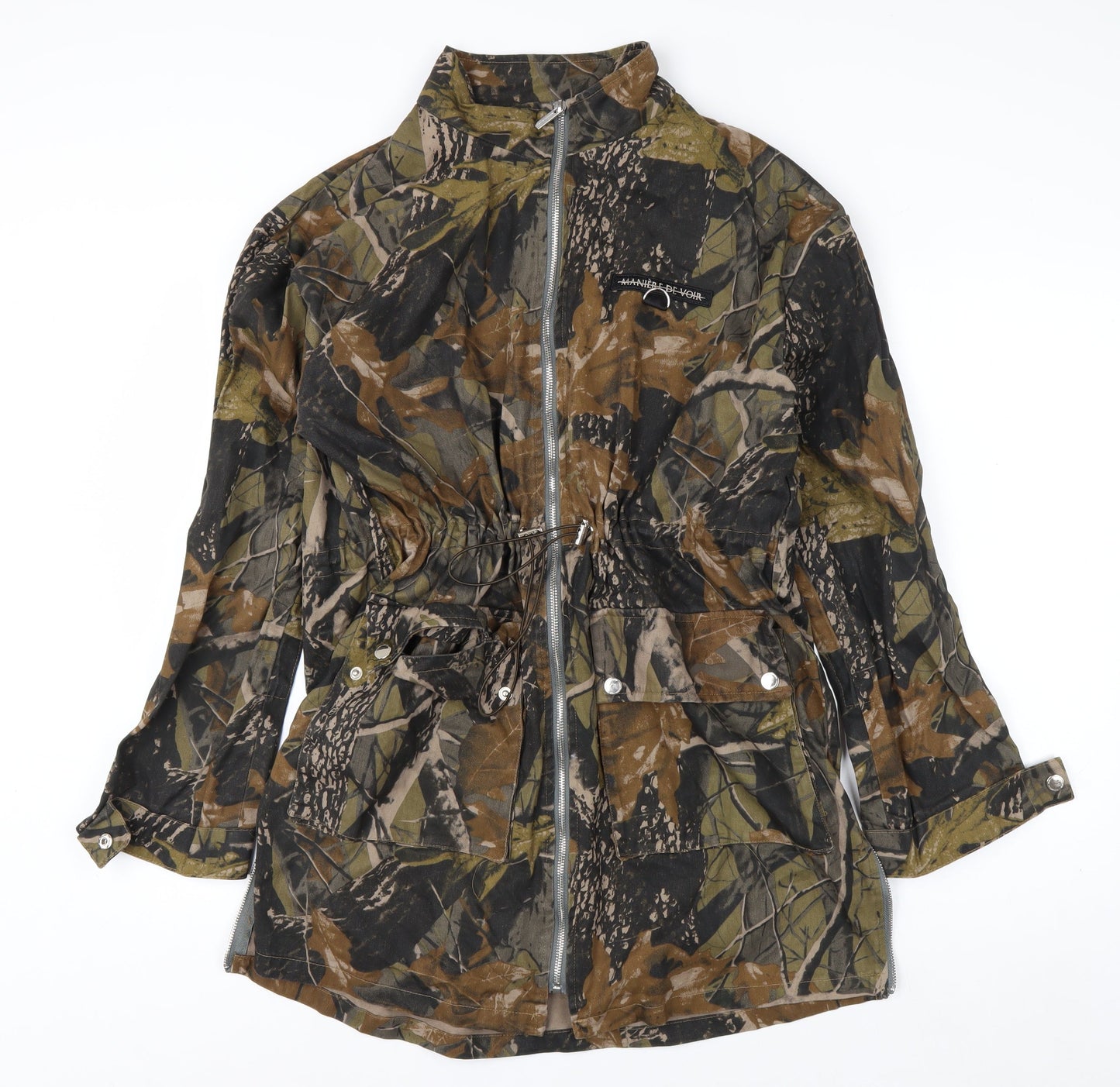 Manière De Voir Womens Camo Green Cotton Parka Jacket Size 12