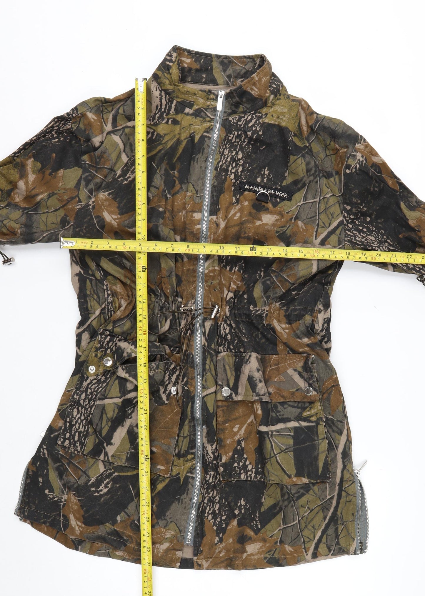 Manière De Voir Womens Camo Green Cotton Parka Jacket Size 12
