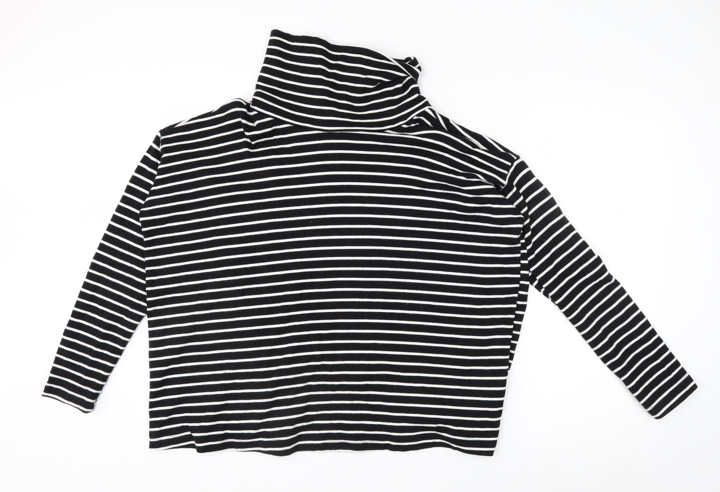 Apricot Women’s Black Stripe Roll Neck Long Sleeve Pullover Jumper Size 18