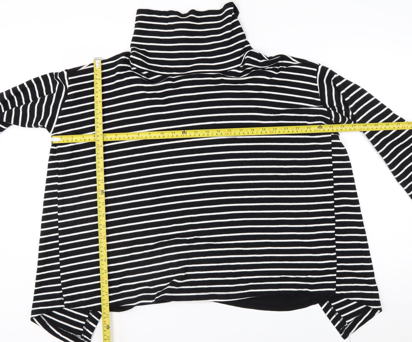 Apricot Women’s Black Stripe Roll Neck Long Sleeve Pullover Jumper Size 18