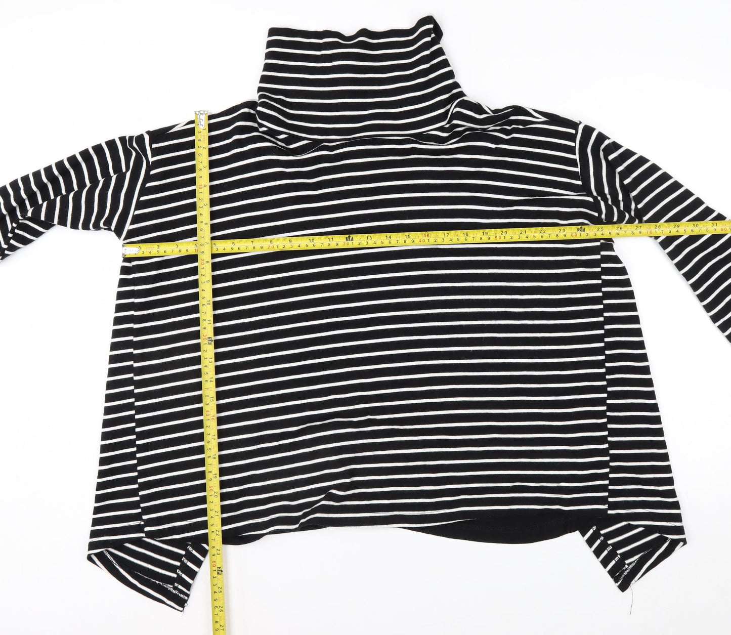 Apricot Women’s Black Stripe Roll Neck Long Sleeve Pullover Jumper Size 18
