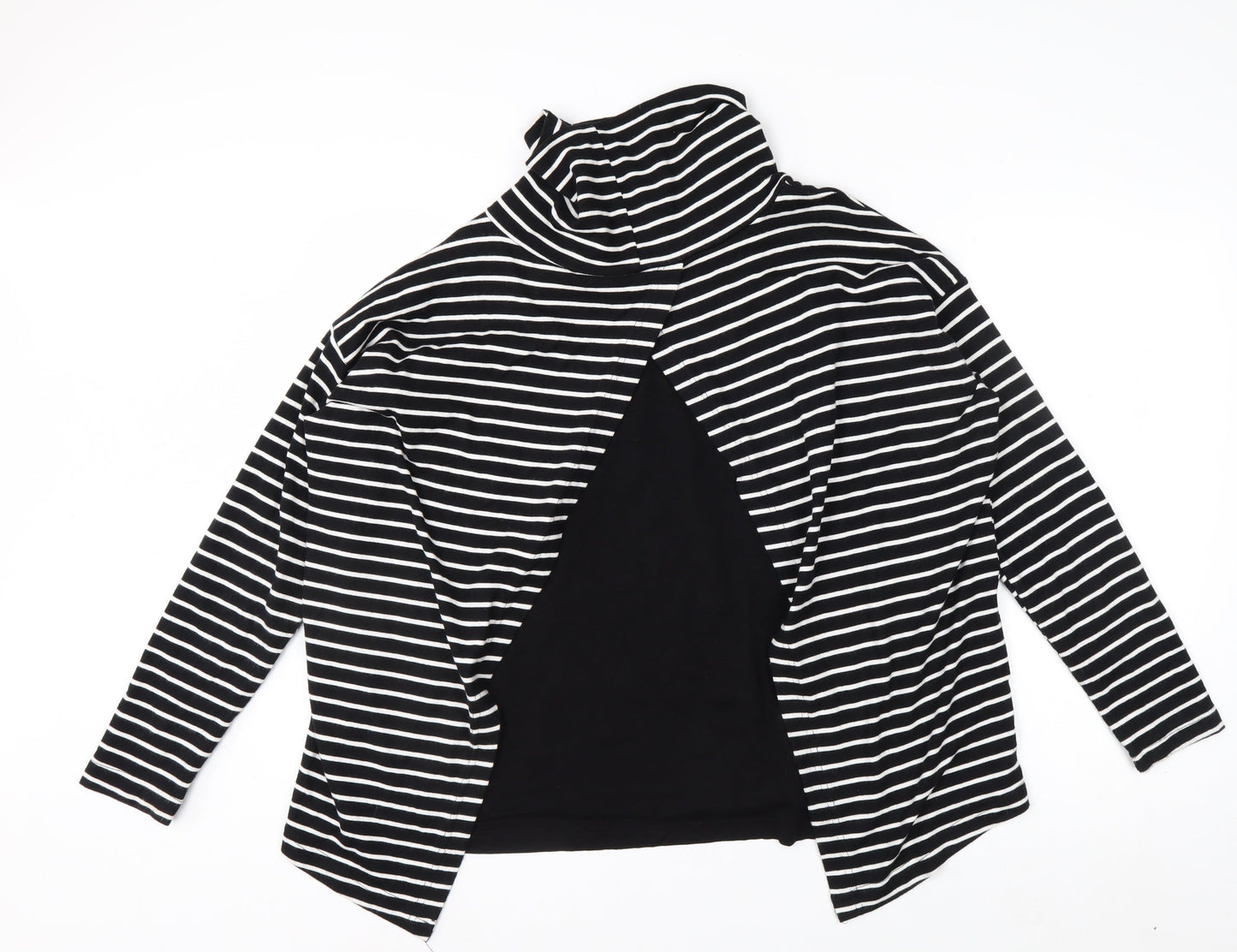 Apricot Women’s Black Stripe Roll Neck Long Sleeve Pullover Jumper Size 18