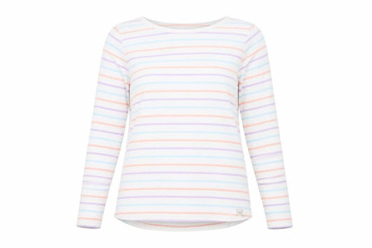 FatFace Women's Multicoloured Striped Long Sleeve Cotton T-Shirt Size 6
