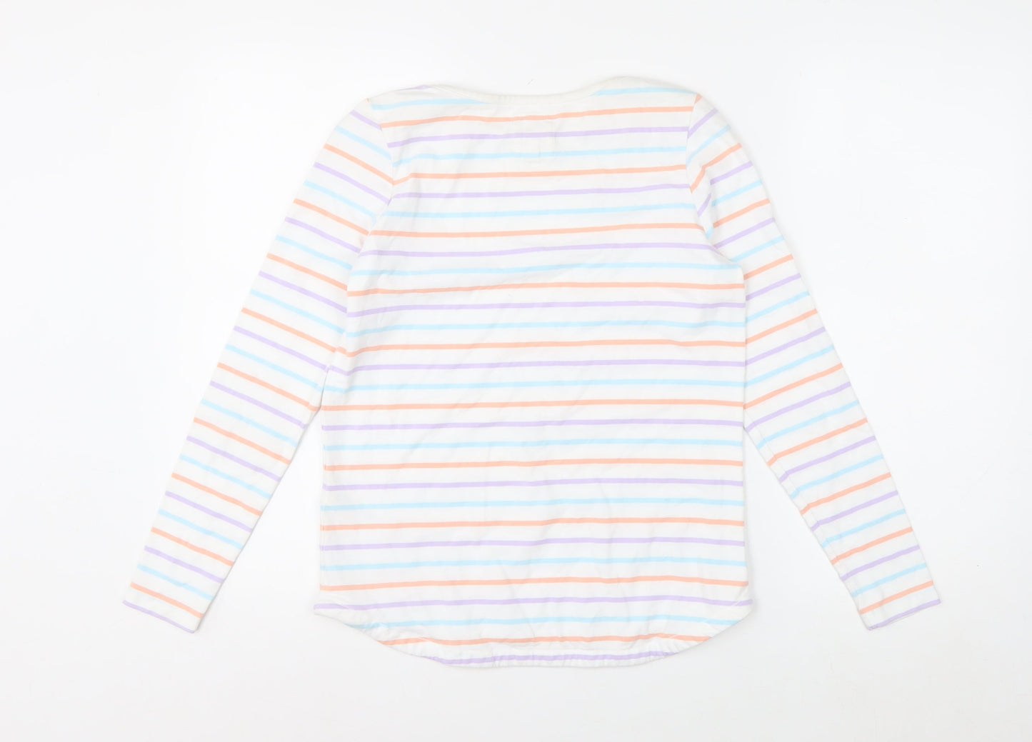 Fat Face Women's Multicoloured Striped Long Sleeve Cotton T-Shirt Size 6