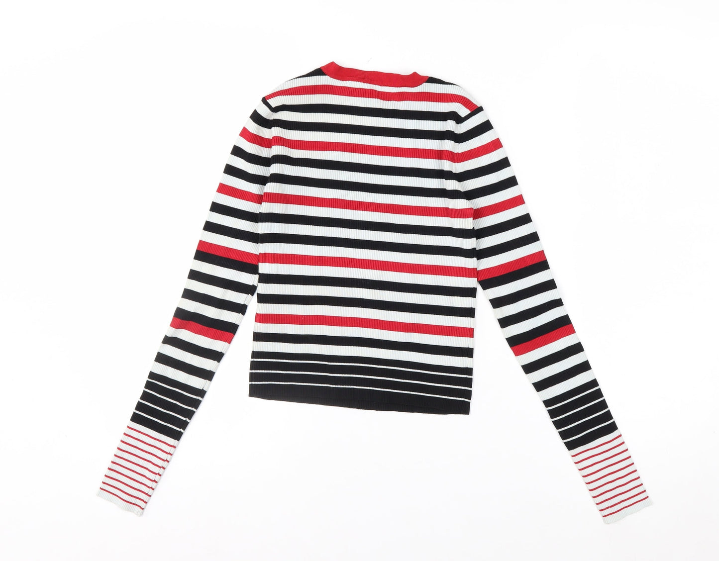 Zara Women Multicoloured Striped Knit Long Sleeve Top Size S
