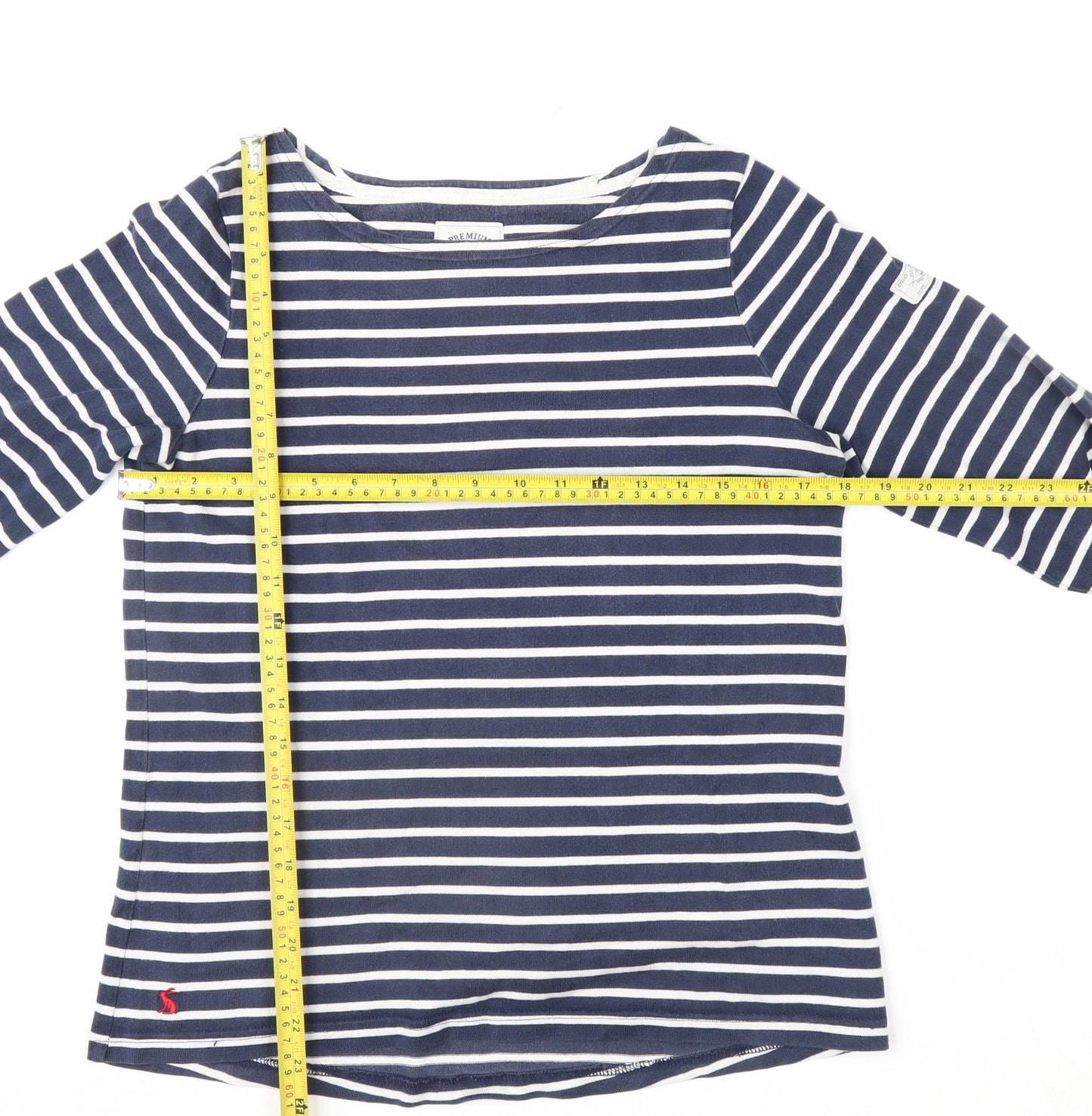 Joules Women Blue Striped Long Sleeve Cotton Nautical Top Size 12
