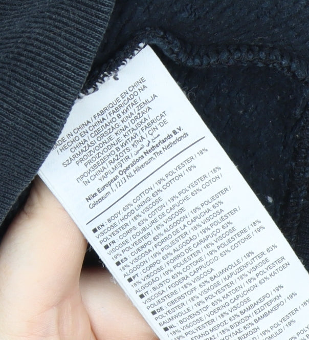 Nike Women's Black Full Zip Hoodie Size S Cotton Blend