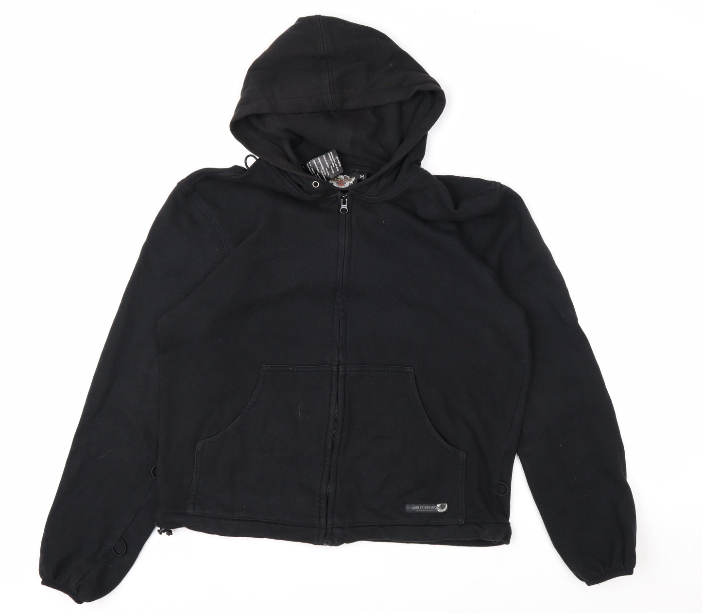 Harley-Davidson Men's Black Full Zip Hoodie M Classic Biker Style