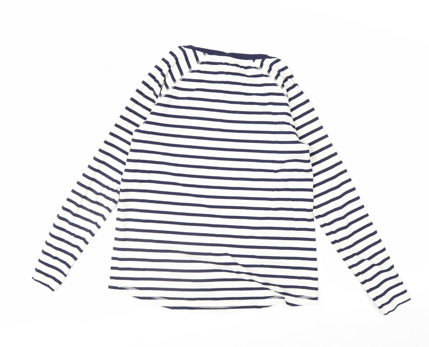 Next Women's Blue Striped Long Sleeve Cotton T-Shirt Size 8
