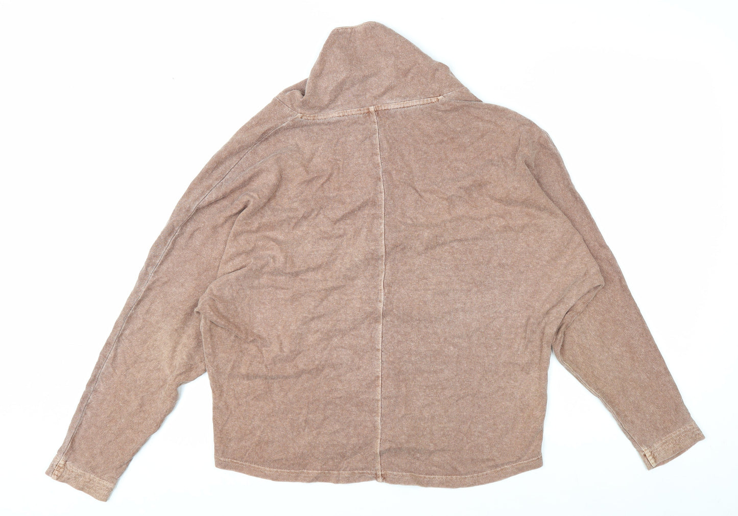 Poetry Womens Brown Hemp Cotton Cowl Neck Long Sleeve Tunic Blouse UK 12