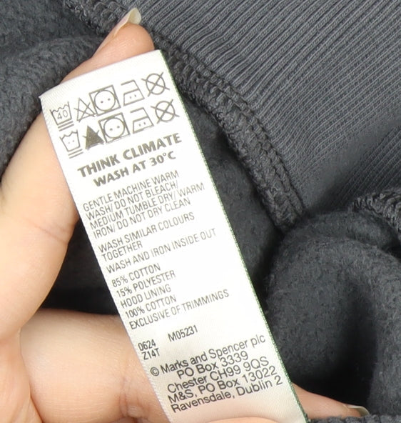 Marks and Spencer Boys Grey Among Us Pullover Hoodie 14-15 Years Cotton Blend