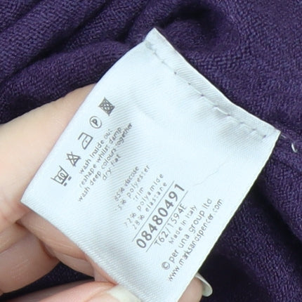 Marks and Spencer Per Una Women’s Purple V-Neck 3/4 Sleeve Knit Jumper Size 14