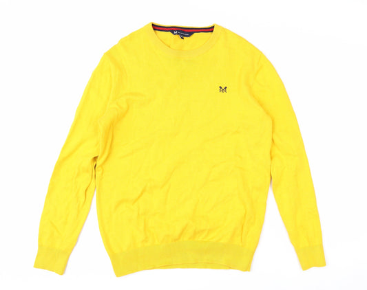 Crew Clothing Company Men's Yellow Cotton Crew Neck Pullover Jumper M